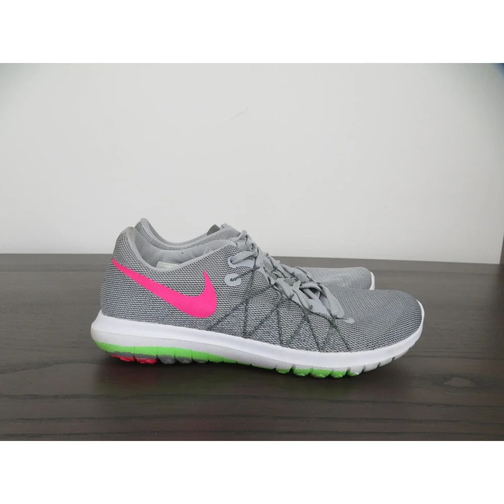 Nike Flex Fury 2 Shoes Womens 10 Gray Pink Running Sneakers Road Gym 819135-002